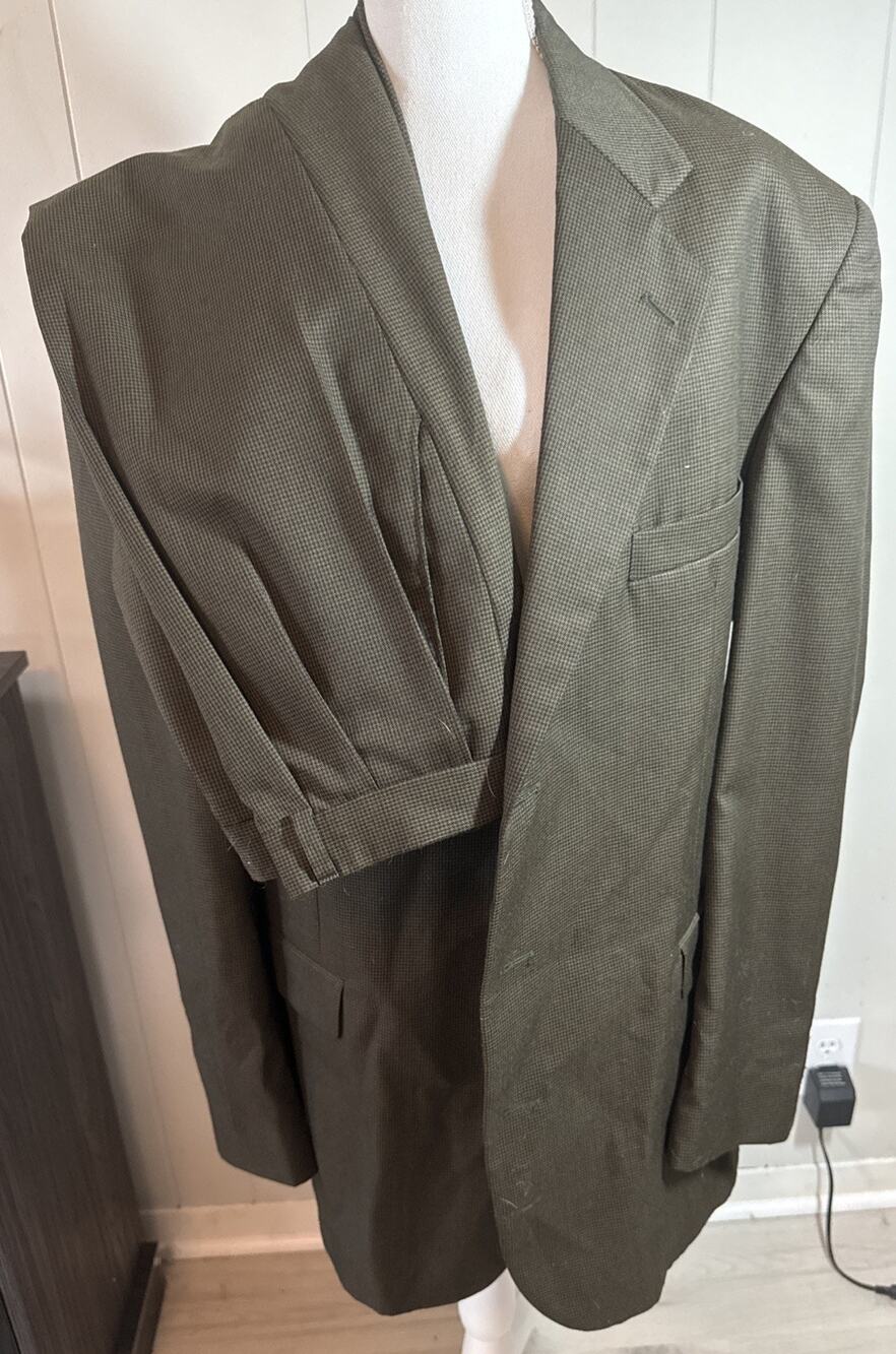 Dark Green Vintage Cellini Linea Mens Size 46L Blazer Sports Coat/pants V8